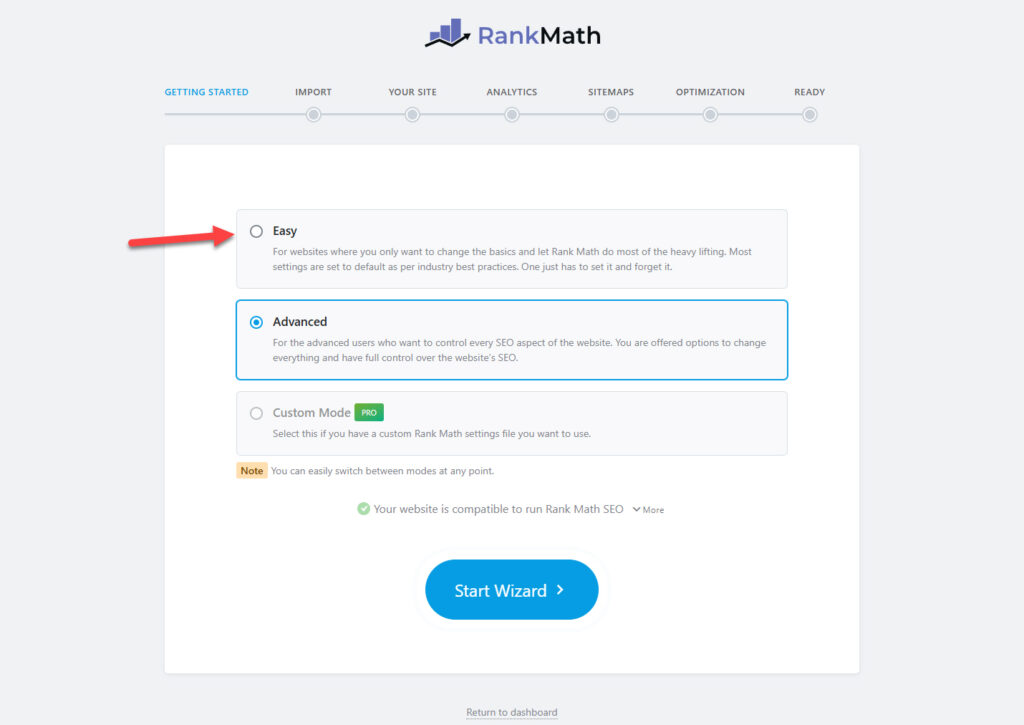 RankMath Setup Wizard Page