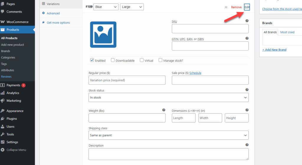 WooCommerce Individual Product Variation Details